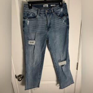 Kensie Light Blue Distressed Ankle Jeans